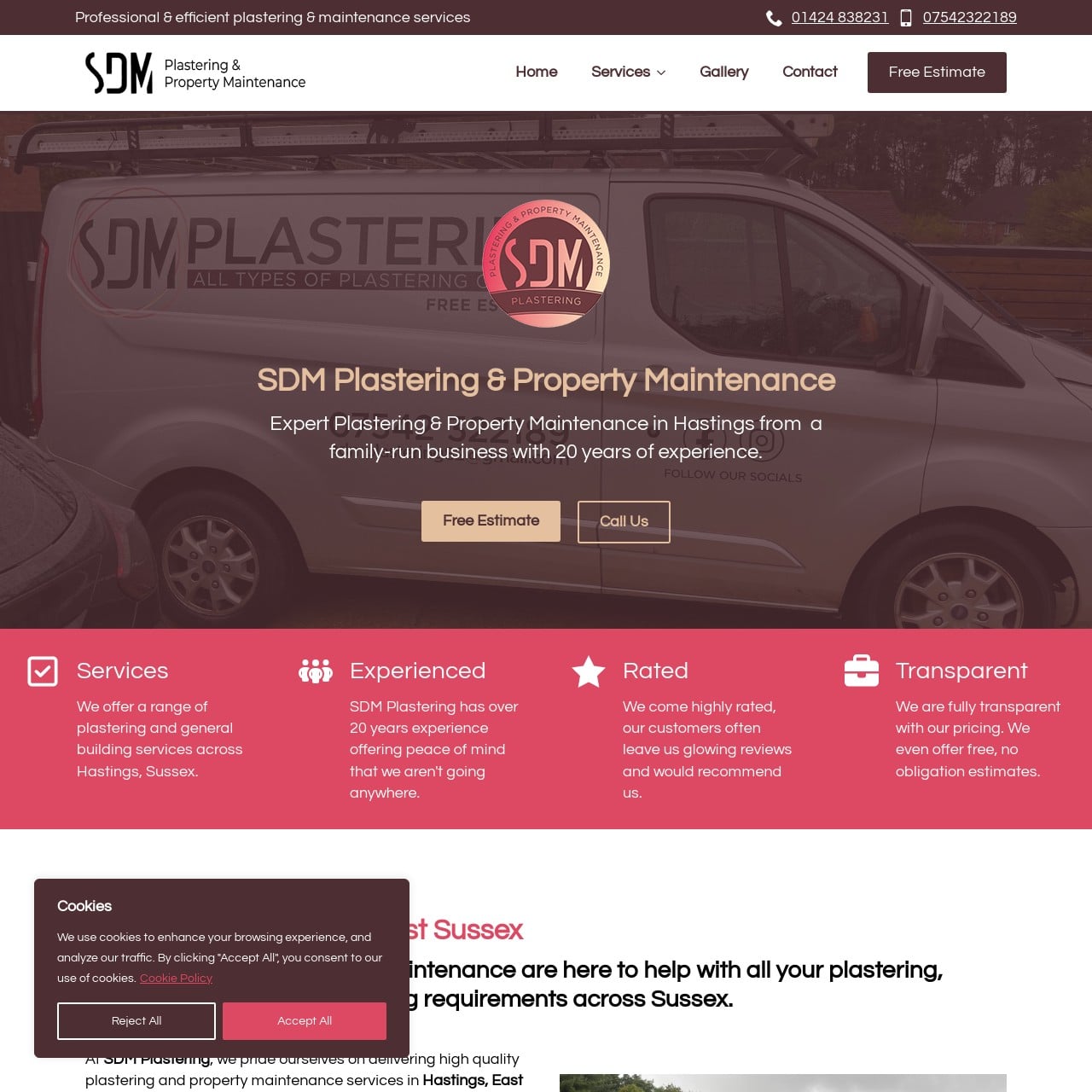 SDM Plastering Screenshot
